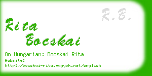 rita bocskai business card